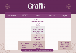 Purple and White Modern Minimalist Style Yoga Class Schedule Poster (1)